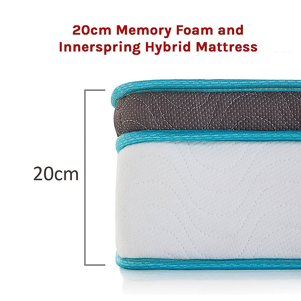 Palermo King Single 20cm Memory Foam and Innerspring Hybrid Mattress