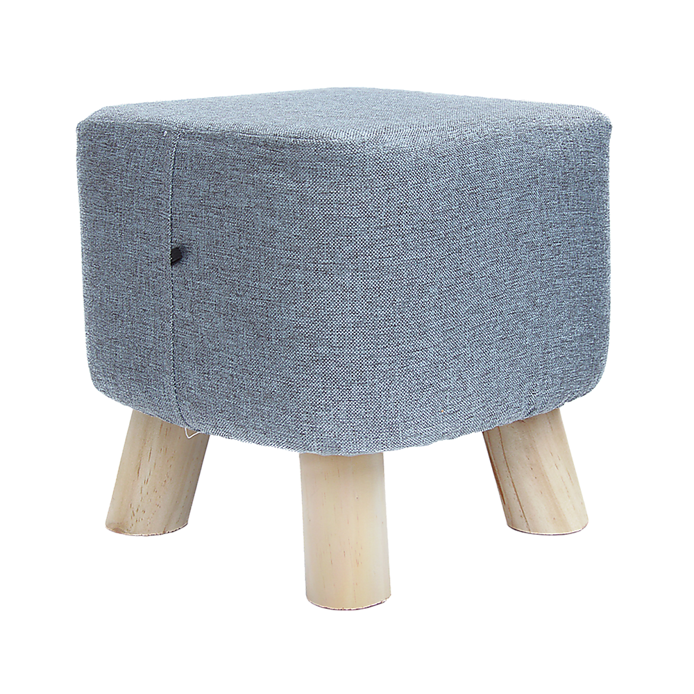 Fabric Ottoman Foot Stool Rest Pouffe Footstool Wood Storage Padded Seat