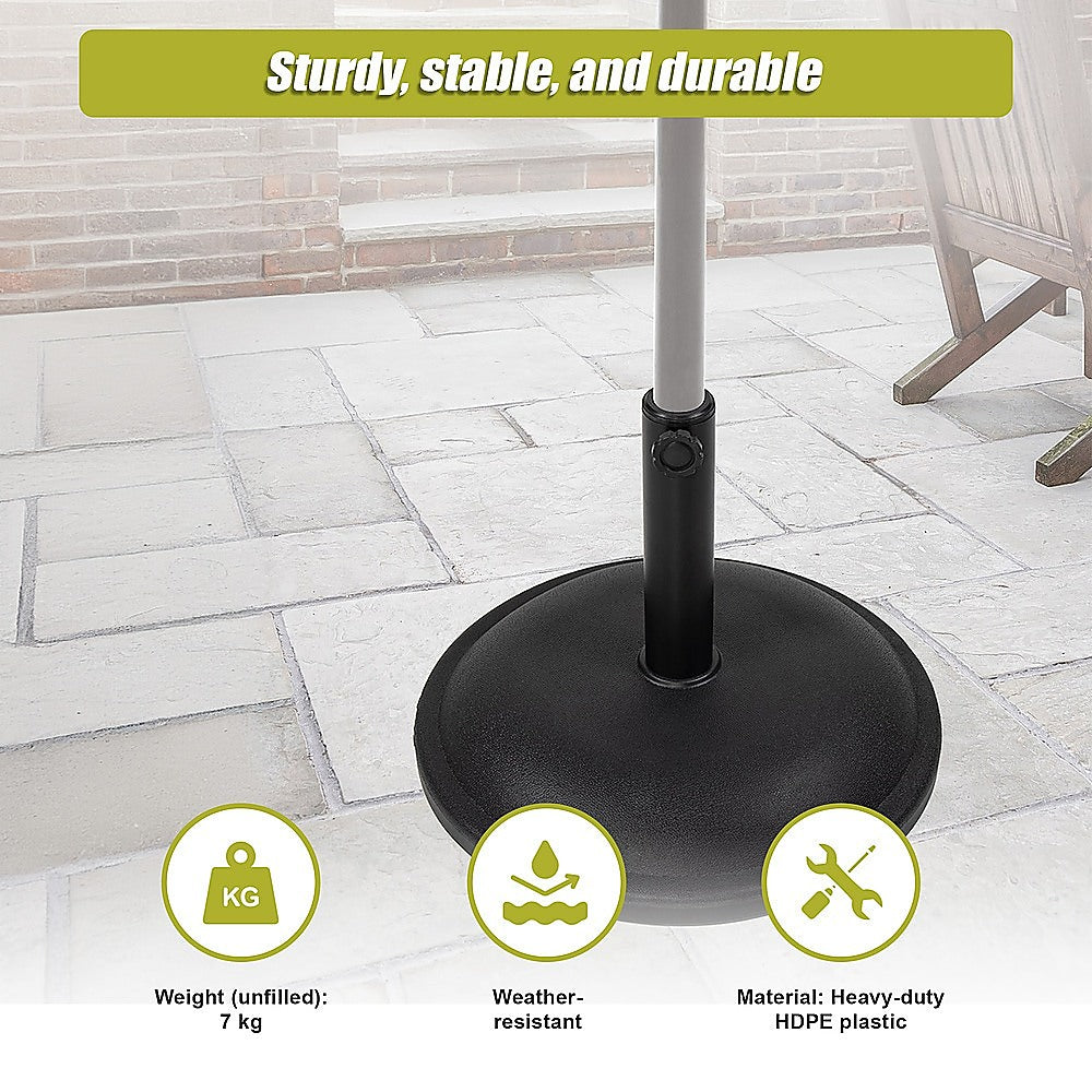 60x80cm Outdoor Umbrella Stand Base Sand/ Water Pod Round Portable Grip - SILBERSHELL