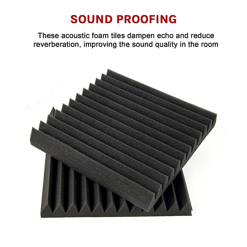 40pcs Studio Acoustic Foam Sound Absorbtion Proofing Panels Tiles Wedge 30X30CM - SILBERSHELL