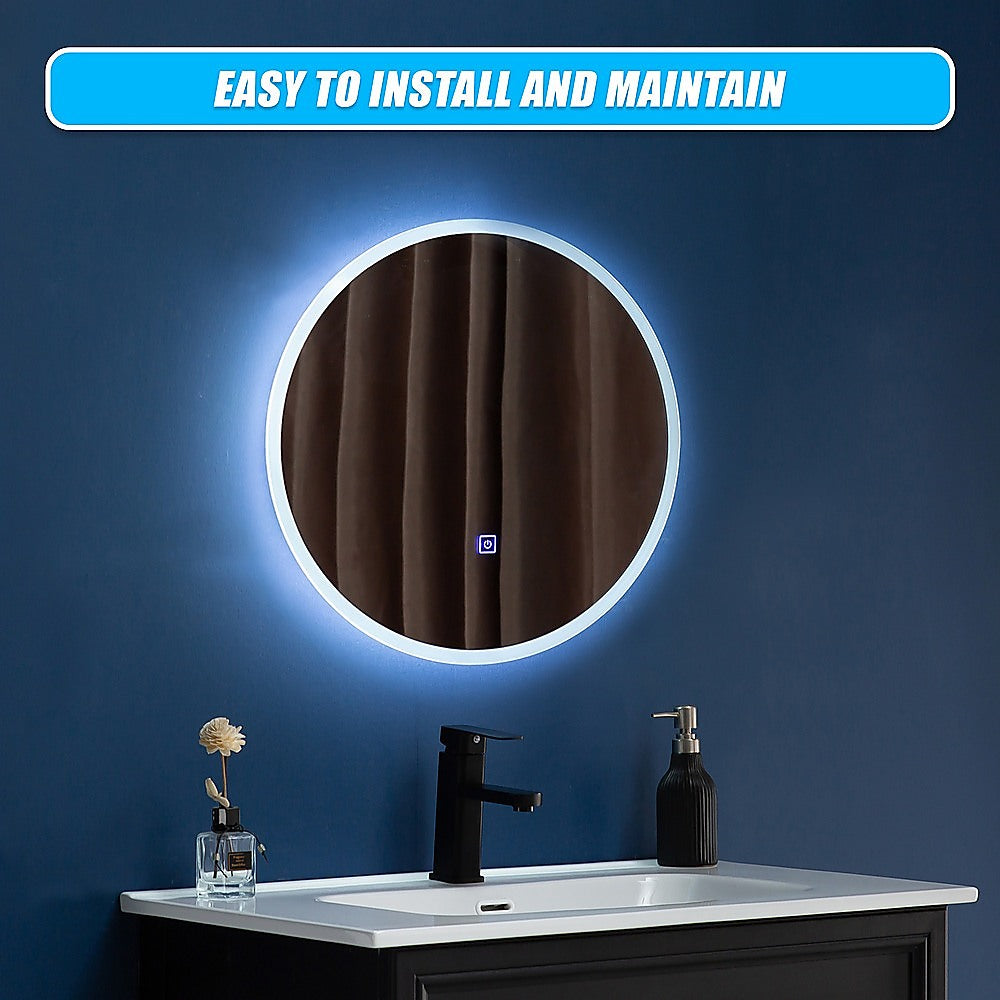 50cm LED Wall Mirror Bathroom Mirrors Light Decor Round