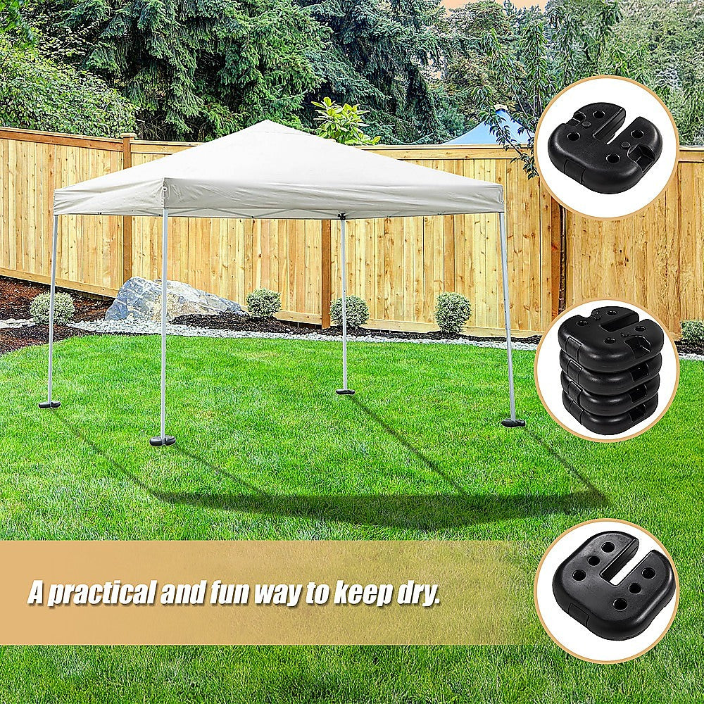 4pcs Outdoor Canopy Tent Leg Weights Anchor Stand Heavy Duty Gazebo Discs Base - SILBERSHELL