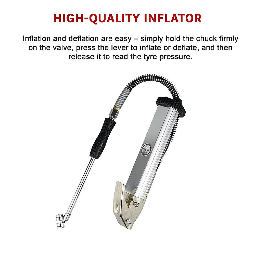 Professional Tyre Inflator with Gauge Air Line Pressure Tester Tyre Pump