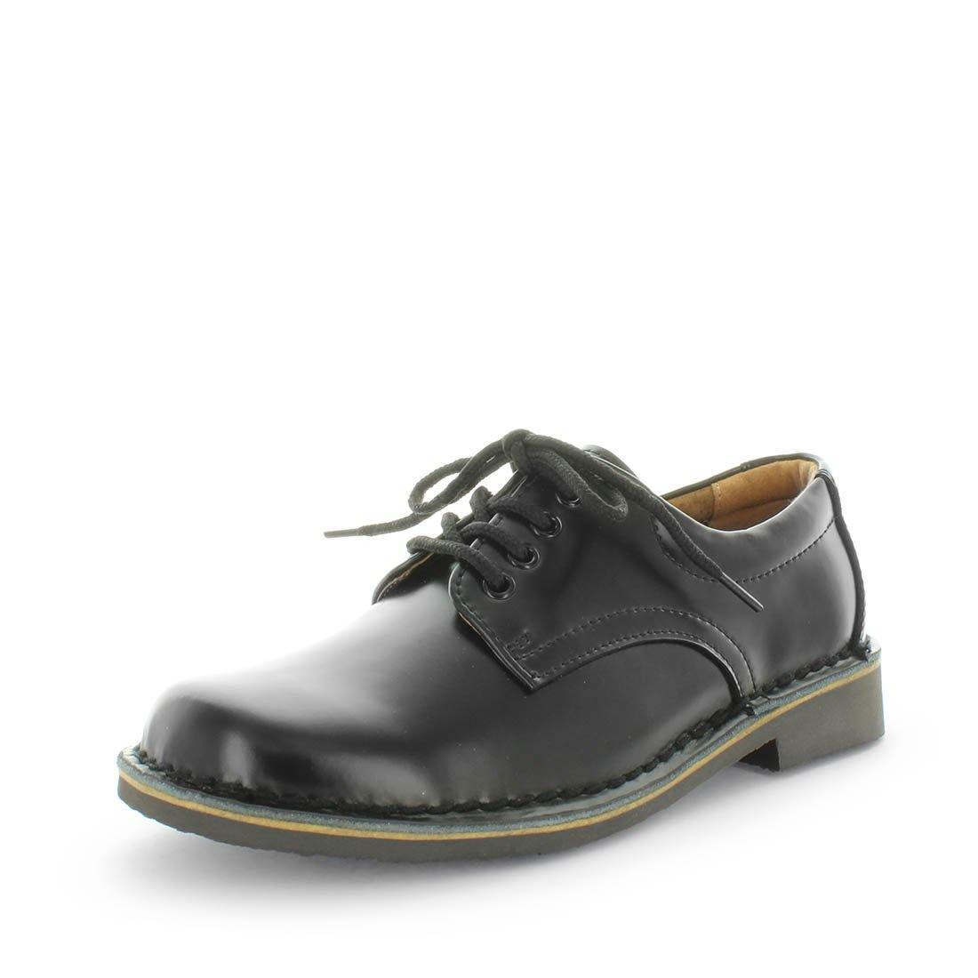 WILDE SCHOOL Girl's JEZRA-Jnr School Black Off Shine Shoe 2US