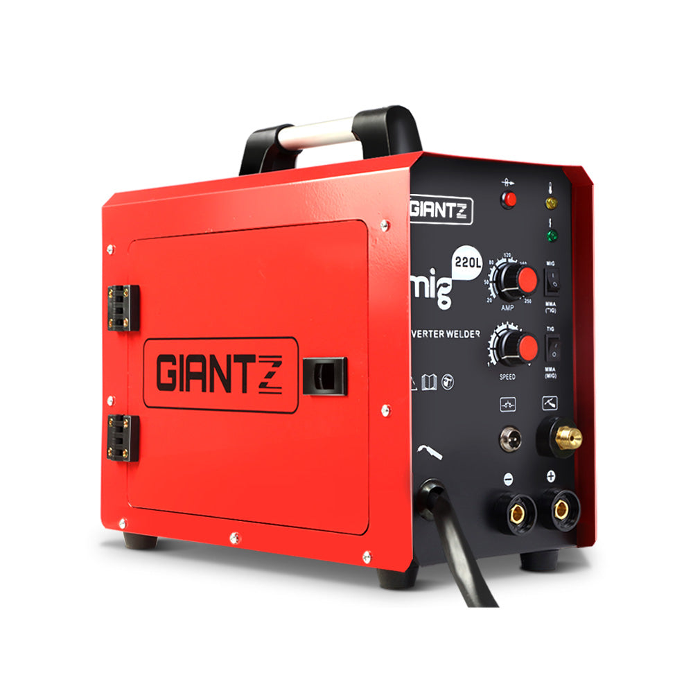 Giantz 220 Amp Inverter Welder MMA MIG DC Gas Gasless Welding Machine Portable - SILBERSHELL