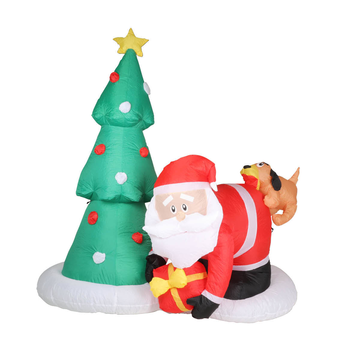 Christmas By Sas 2m Santa Puppy & Tree Built-In Blower Bright LED Lighting - SILBERSHELL