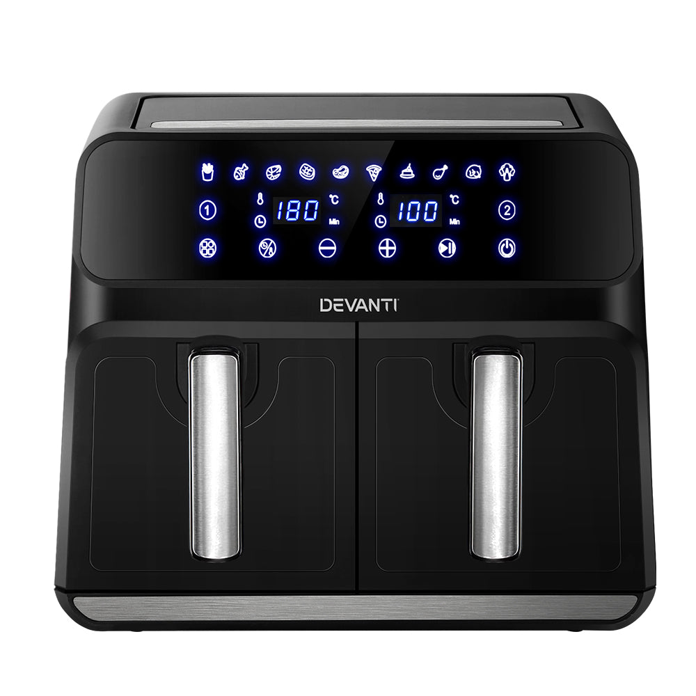 Devanti Air Fryer 8L LCD Fryers Oven Airfryer Healthy Cooker Oil Free Kitchen - SILBERSHELL