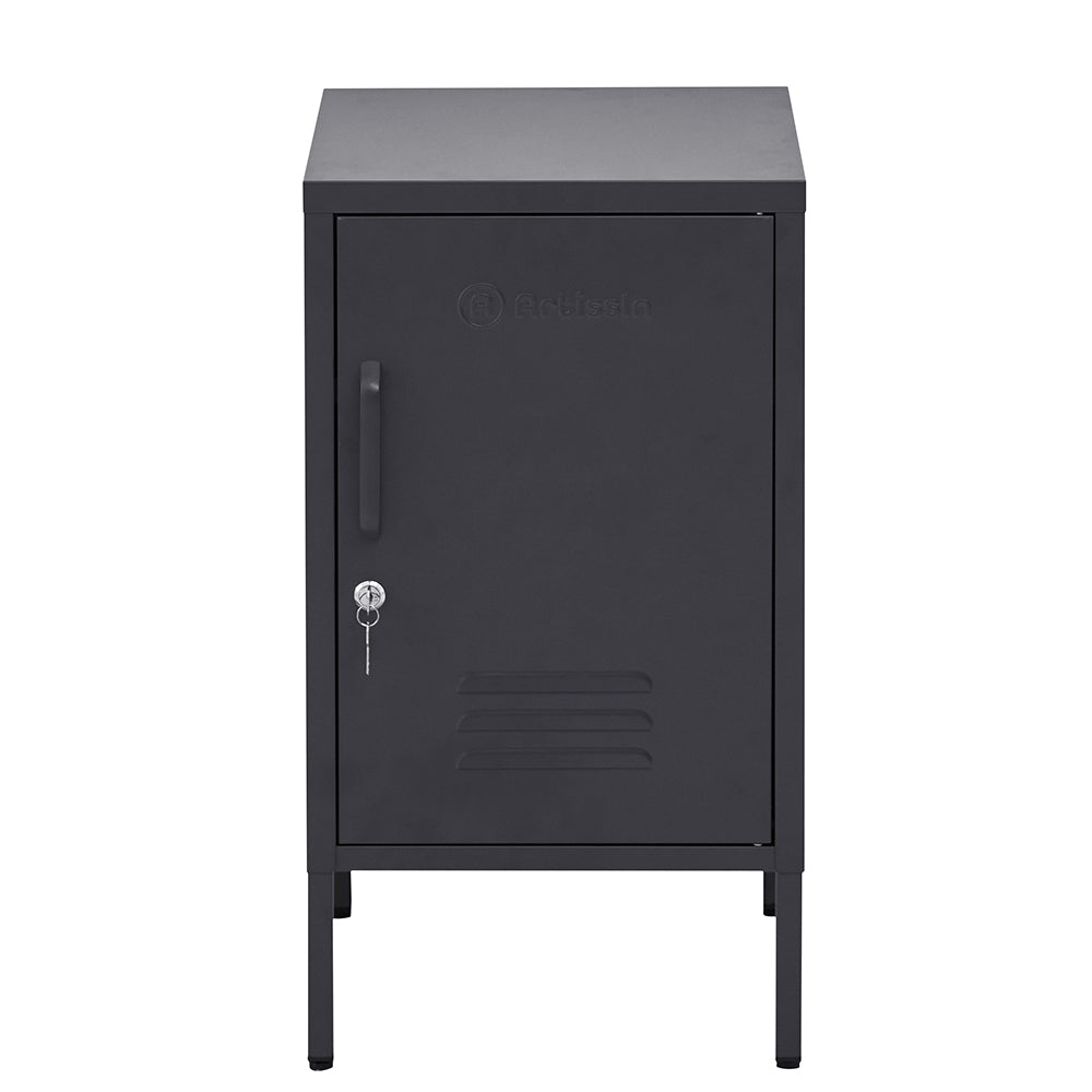 ArtissIn Metal Locker Storage Shelf Filing Cabinet Cupboard Bedside Table Black - SILBERSHELL