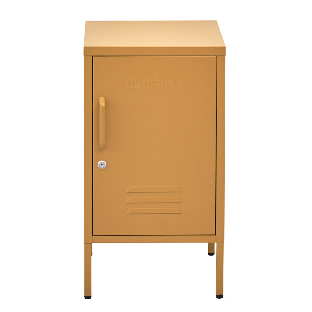 ArtissIn Metal Locker Storage Shelf Filing Cabinet Cupboard Bedside Table Yellow - SILBERSHELL