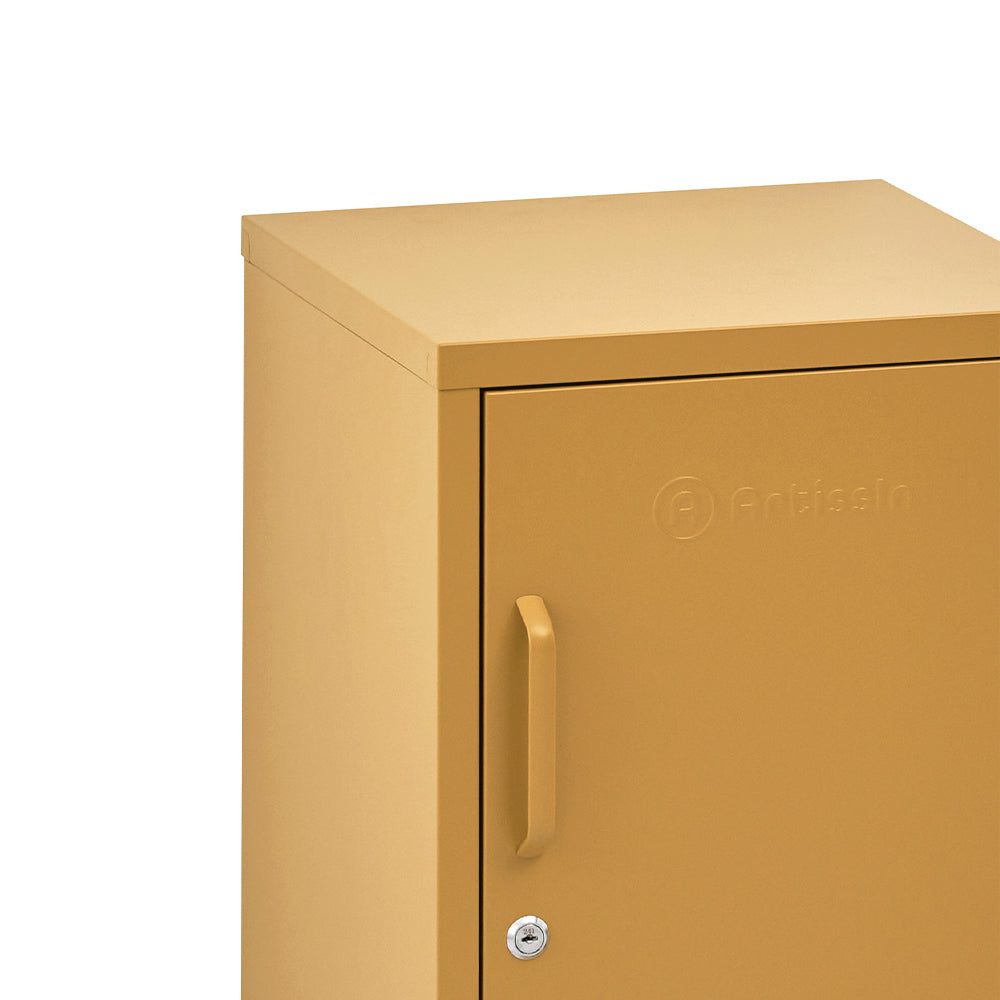 ArtissIn Metal Locker Storage Shelf Filing Cabinet Cupboard Bedside Table Yellow - SILBERSHELL