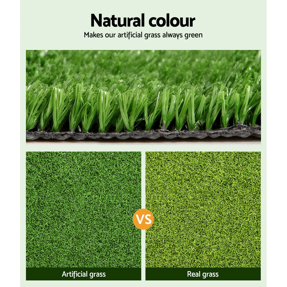 Primeturf Artificial Grass 17mm 1mx10m 10sqm Synthetic Fake Turf Plants Plastic Lawn Olive - SILBERSHELL