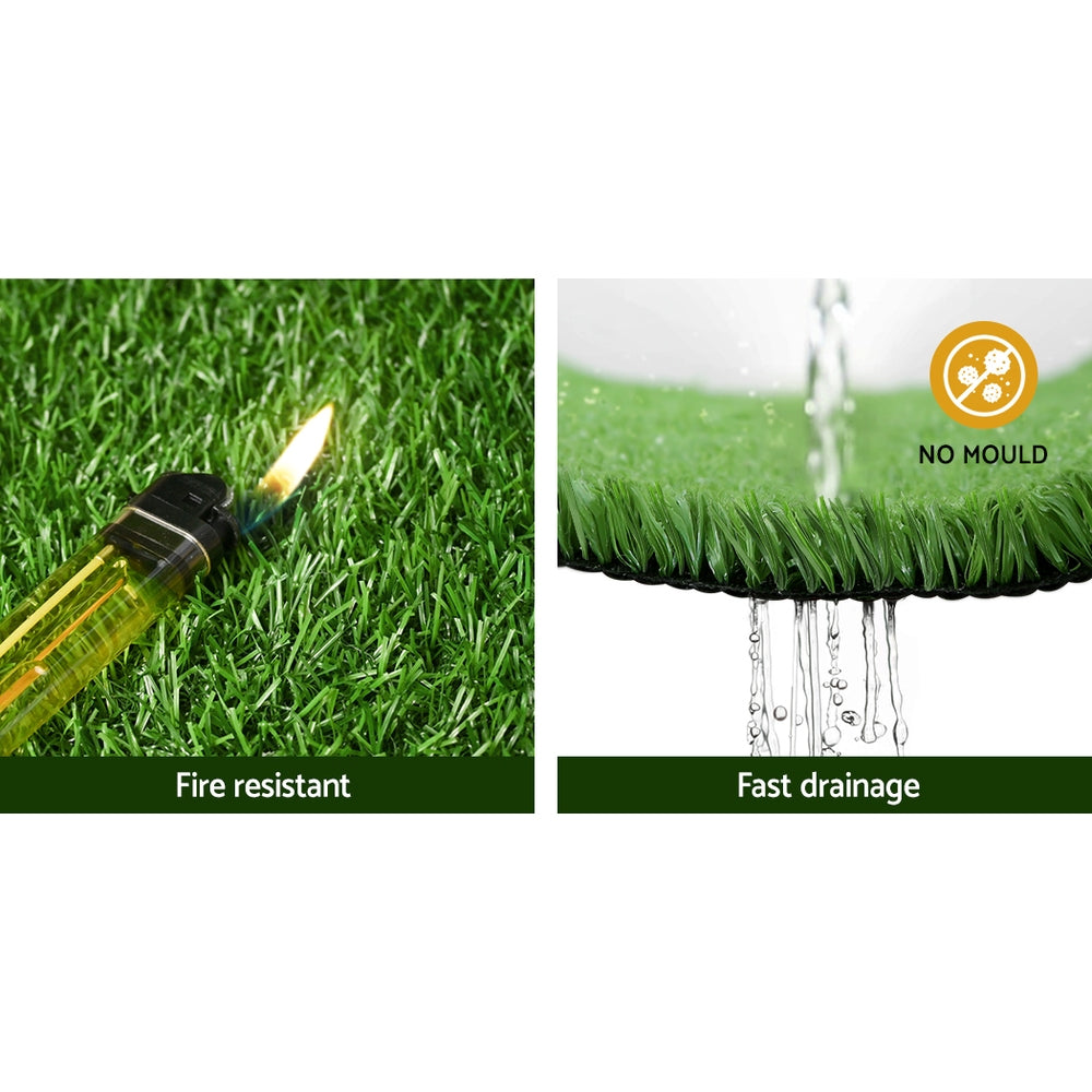 Primeturf Artificial Grass 17mm 1mx10m 10sqm Synthetic Fake Turf Plants Plastic Lawn Olive - SILBERSHELL