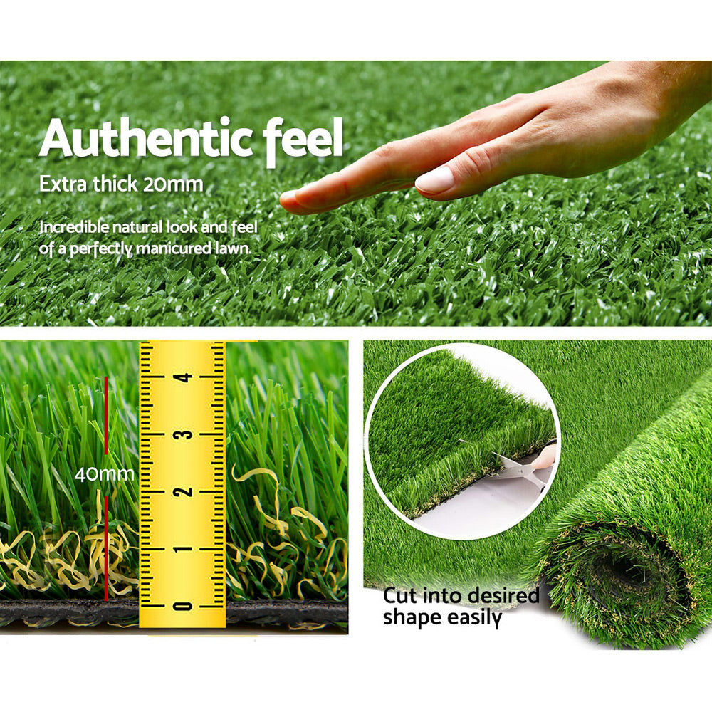 Primeturf Artificial Grass 40mm 1mx10m 10sqm Synthetic Fake Turf Plants Plastic Lawn 4-coloured - SILBERSHELL