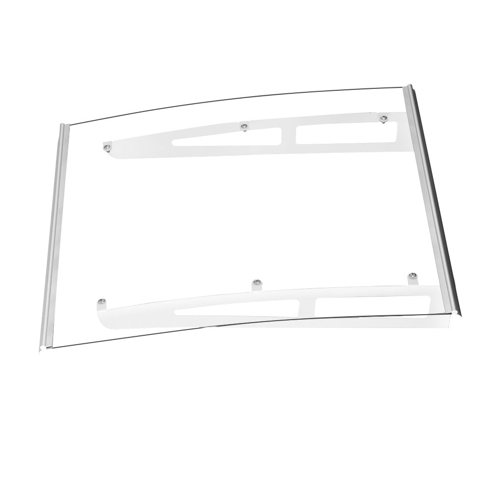 Instahut Window Door Awning Canopy 1mx1m Transparent Solid Sheet Aluminum Frame - SILBERSHELL