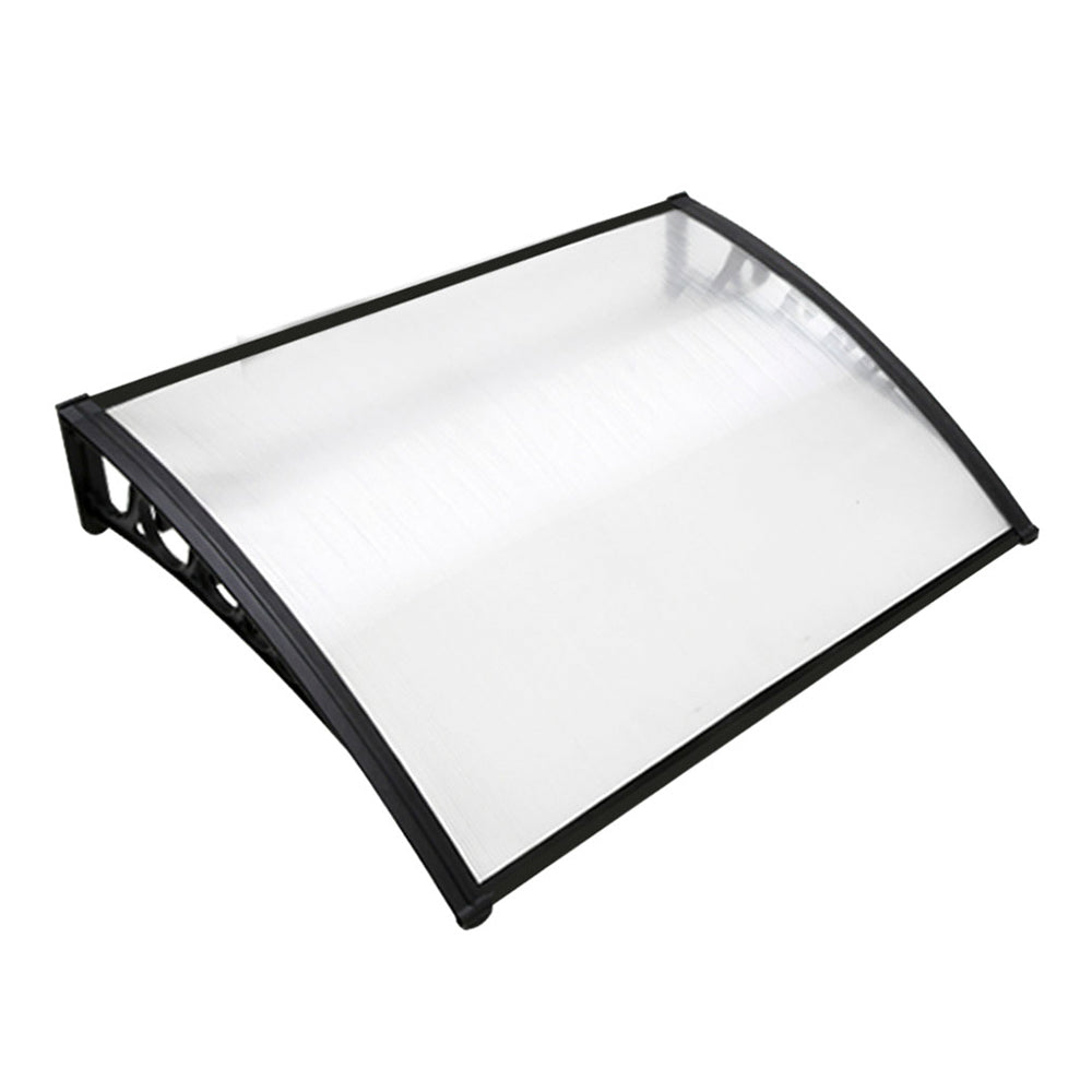 Instahut Window Door Awning 1mx1.2m Transparent Hollow Sheet Plastic Frame - SILBERSHELL