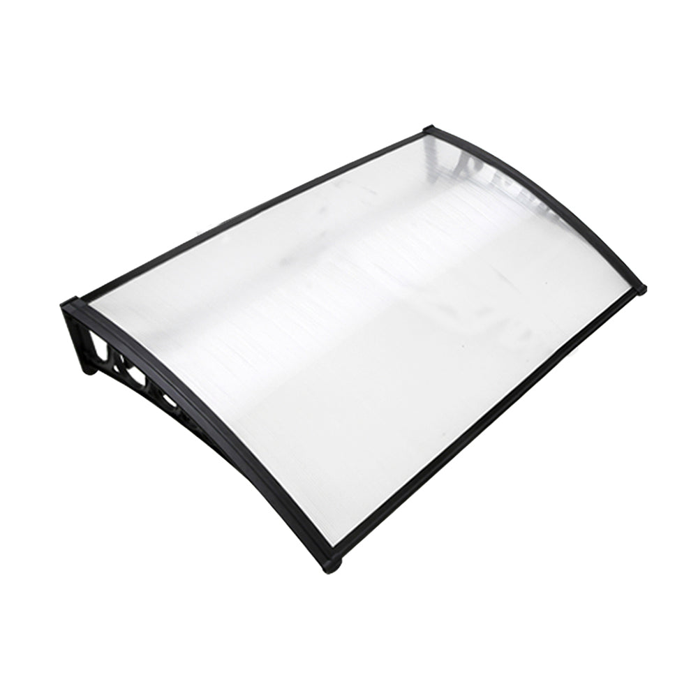 Instahut Window Door Awning 1mx1.5m Transparent Hollow Sheet Plastic Frame - SILBERSHELL