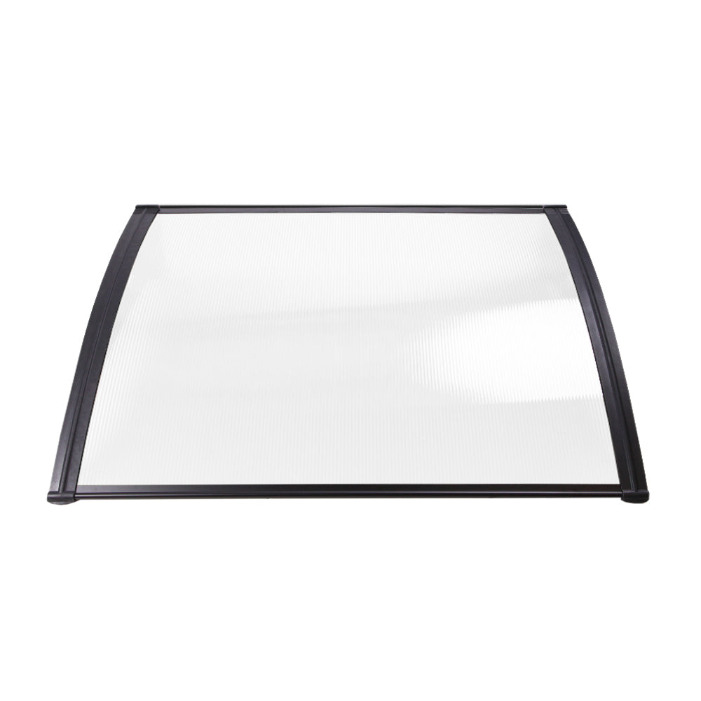 Instahut Window Door Awning 1mx2.4m Transparent Hollow Sheet Plastic Frame - SILBERSHELL