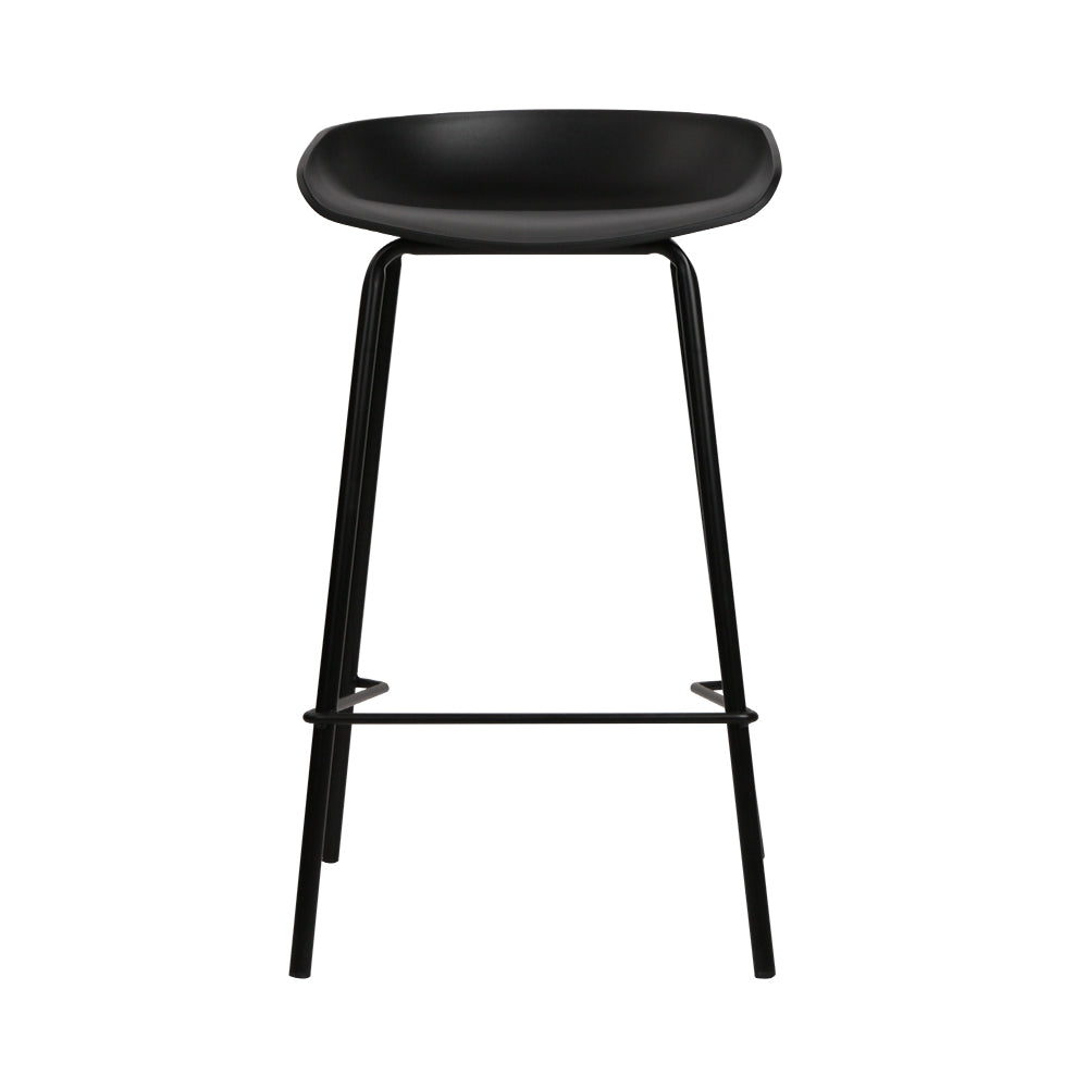 Artiss Set of 2 Metal Bar Stools - Black - SILBERSHELL