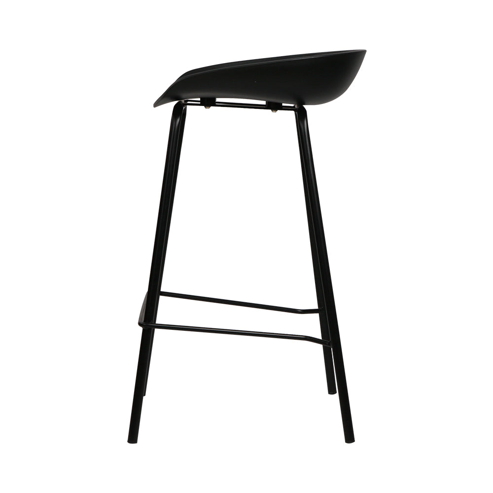 Artiss Set of 2 Metal Bar Stools - Black - SILBERSHELL