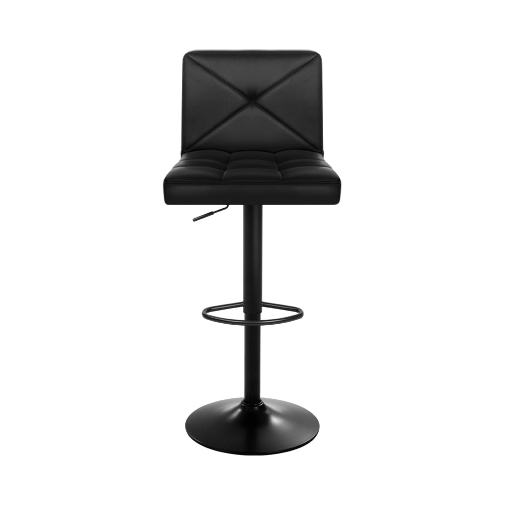 Artiss Set of 4 Bar Stools PU Leather Criss Cross Style - Black - SILBERSHELL