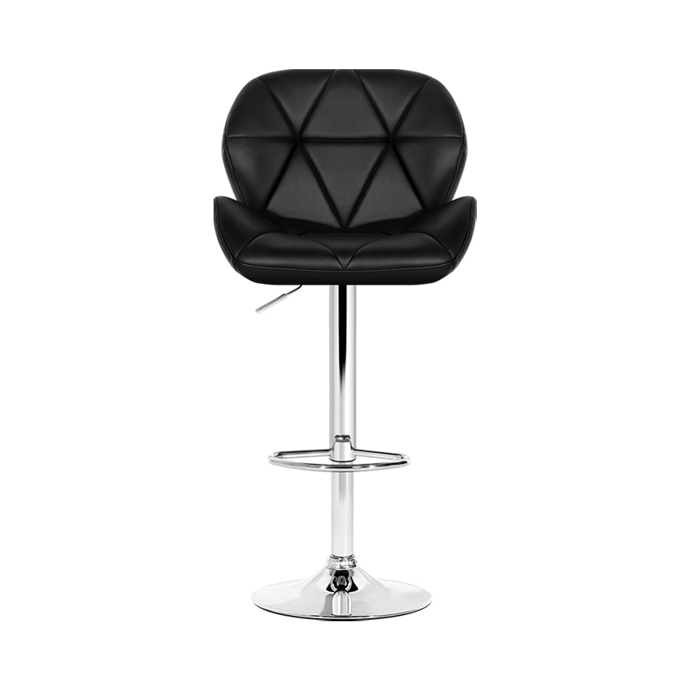 Artiss Set of 2 Kitchen Bar Stools - Black and Chrome - SILBERSHELL