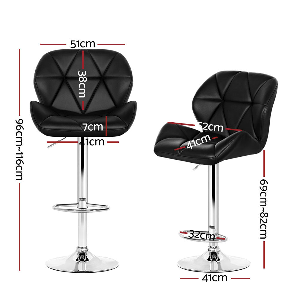 Artiss Set of 4 Kitchen Bar Stools - Black and Chrome - SILBERSHELL