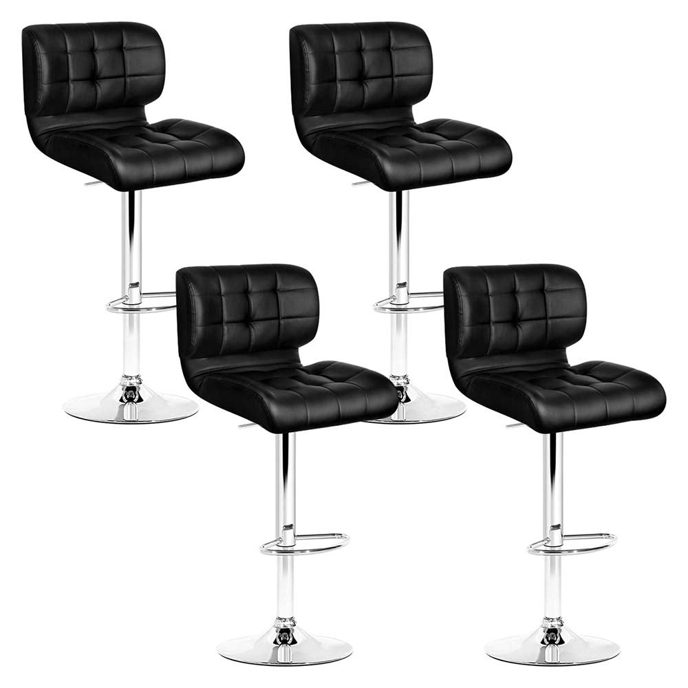 Artiss Set of 4 PU Leather Gas Lift Bar Stools - Black and Chrome - SILBERSHELL