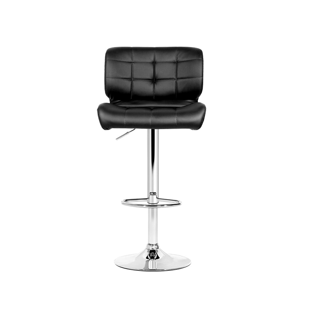 Artiss Set of 4 PU Leather Gas Lift Bar Stools - Black and Chrome - SILBERSHELL