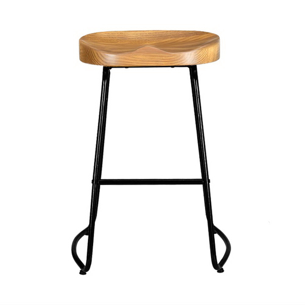 Artiss 4x Bar Stools Tractor Seat 65cm Wooden - SILBERSHELL