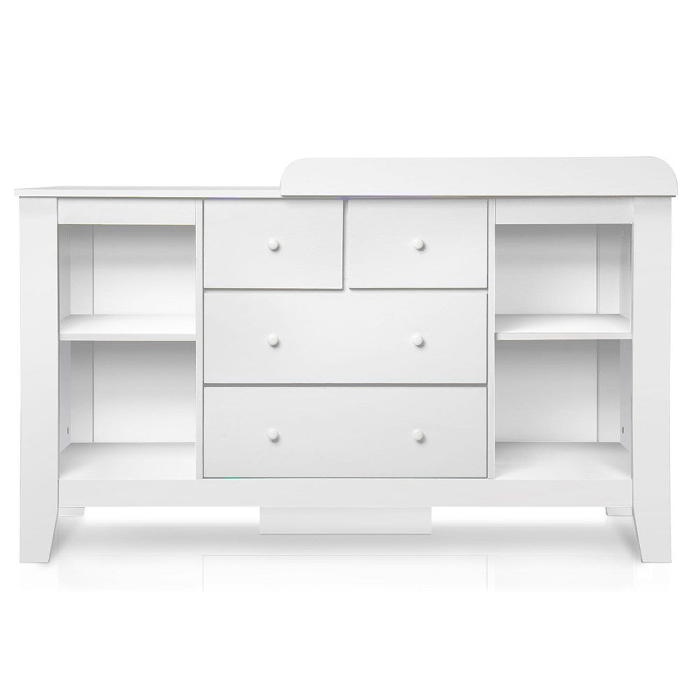 Keezi Baby Change Table Tall boy Drawers Dresser Chest Storage Cabinet White - SILBERSHELL