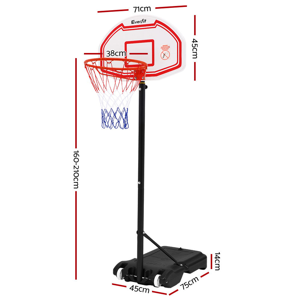 Pro Portable Basketball Stand System Hoop Height Adjustable Net Ring - SILBERSHELL