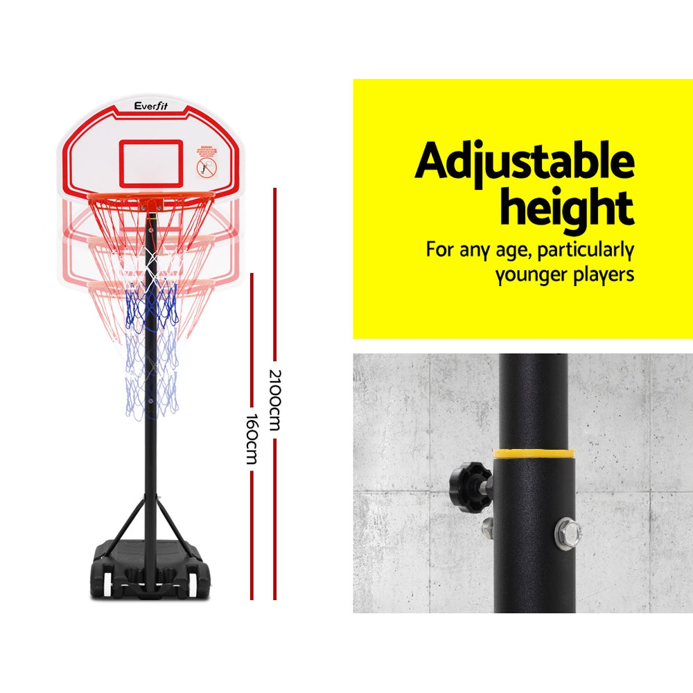 Pro Portable Basketball Stand System Hoop Height Adjustable Net Ring - SILBERSHELL