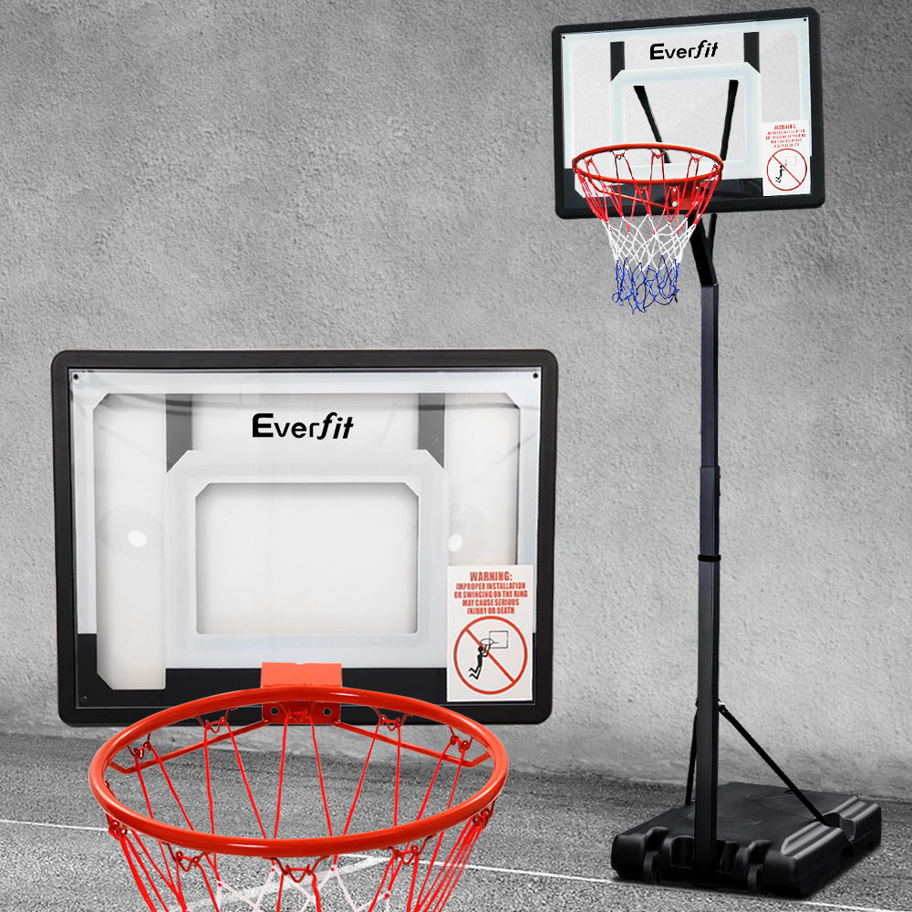 Everfit Adjustable Portable Basketball Stand Hoop System Rim - SILBERSHELL