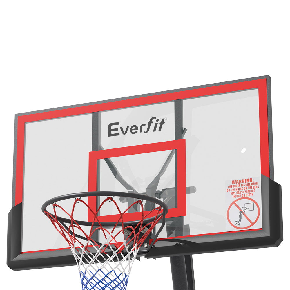 Everfit 3.05M Basketball Hoop Stand System Adjustable Height Portable Red Pro - SILBERSHELL