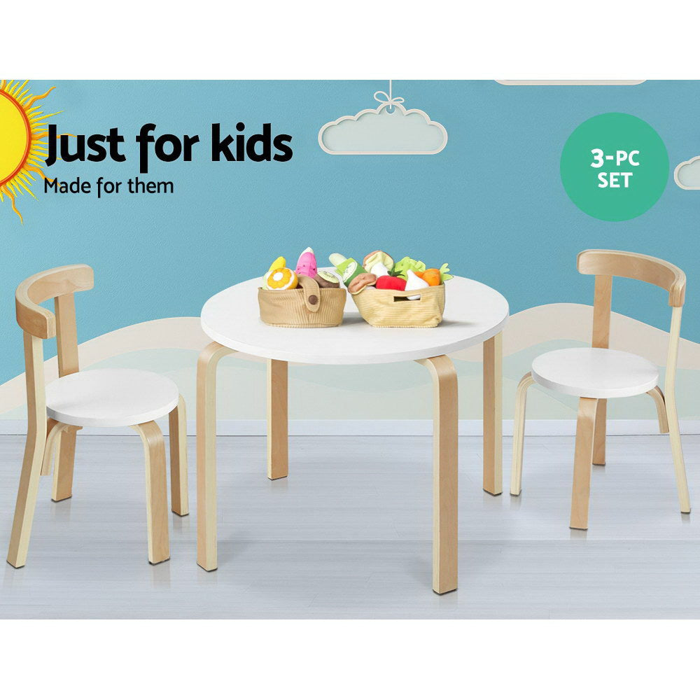 Keezi Nordic Kids Table Chair Set 3PC Desk Activity Study Play Children Modern - SILBERSHELL