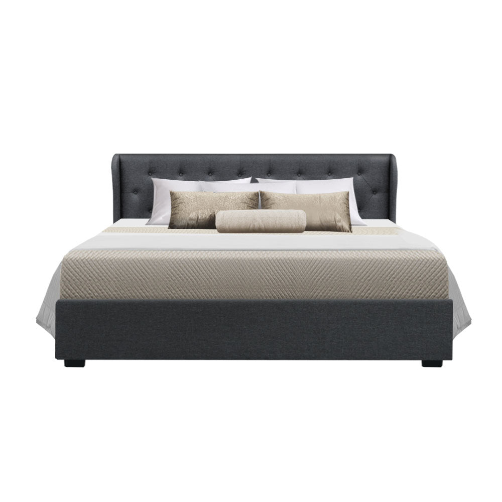 Artiss Bed Frame King Size Gas Lift Charcoal ISSA - SILBERSHELL