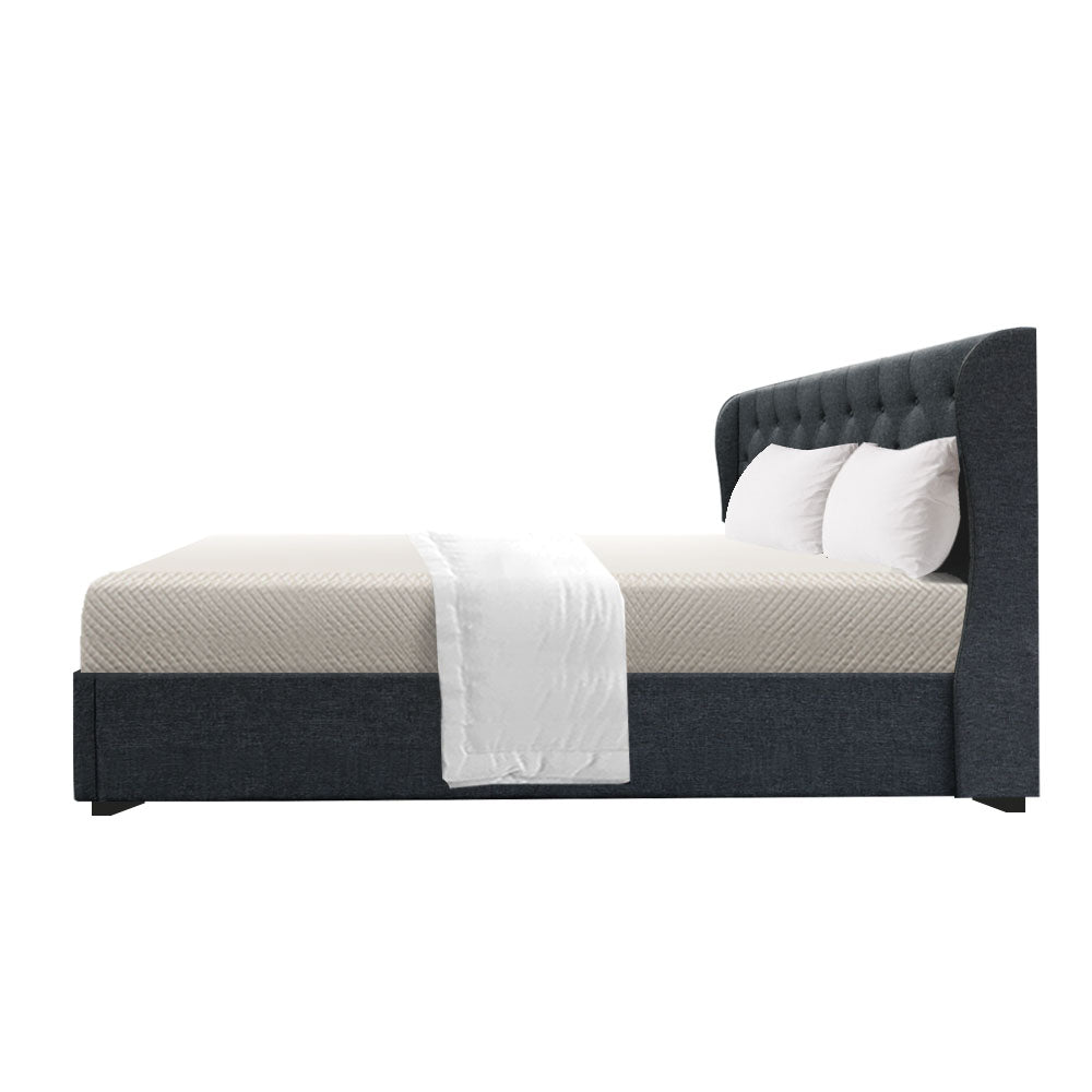Artiss Bed Frame King Size Gas Lift Charcoal ISSA - SILBERSHELL