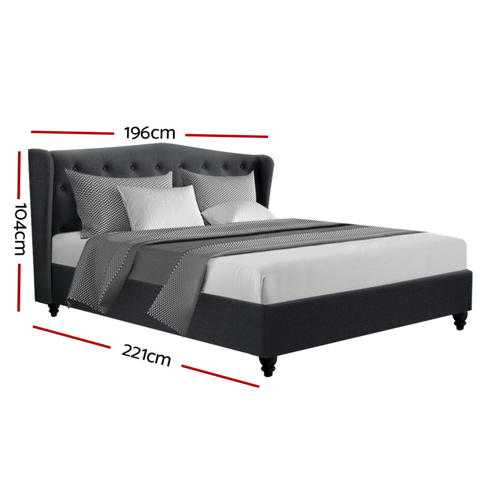 Artiss Bed Frame King Size Charcoal PIER - SILBERSHELL