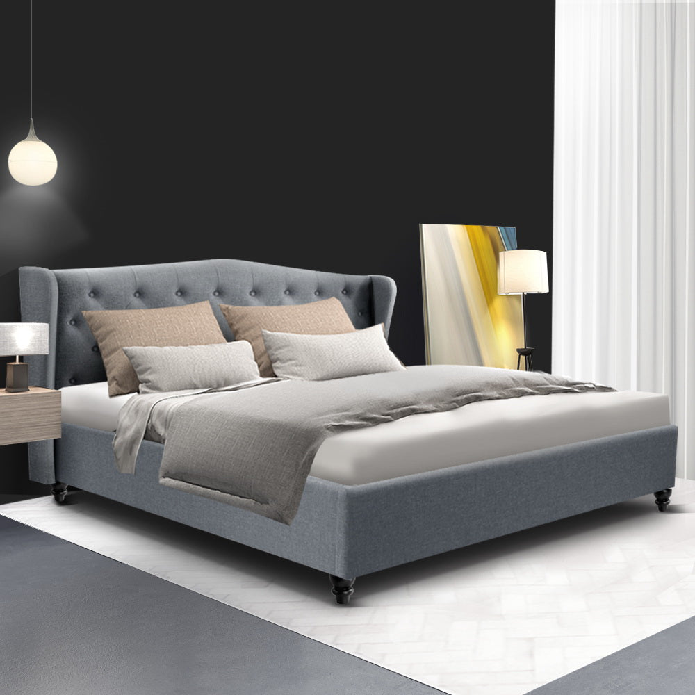 Artiss Bed Frame King Size Grey PIER - SILBERSHELL