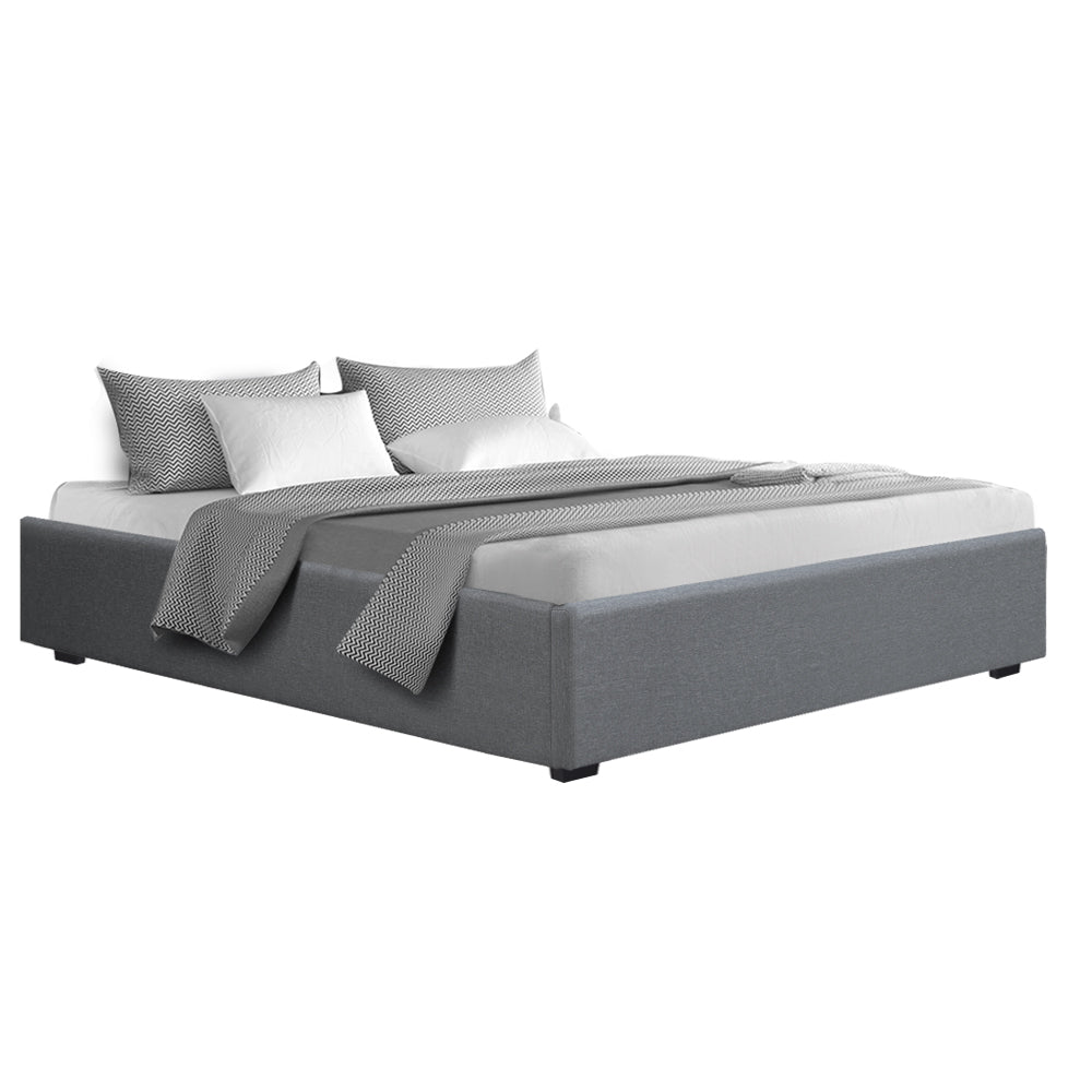 Artiss Bed Frame King Size Gas Lift Base Grey TOKI - SILBERSHELL