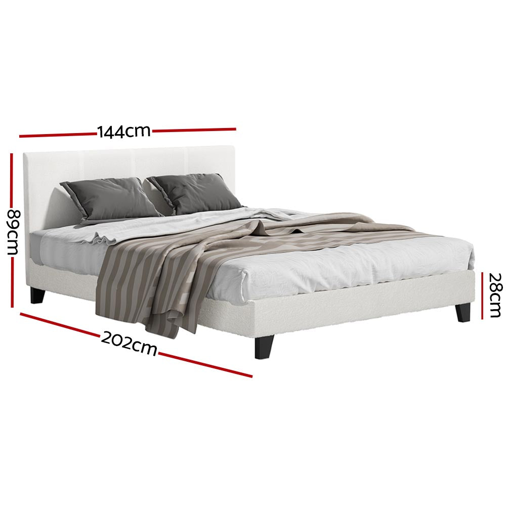 Artiss Bed Frame Double Size Boucle NEO - SILBERSHELL