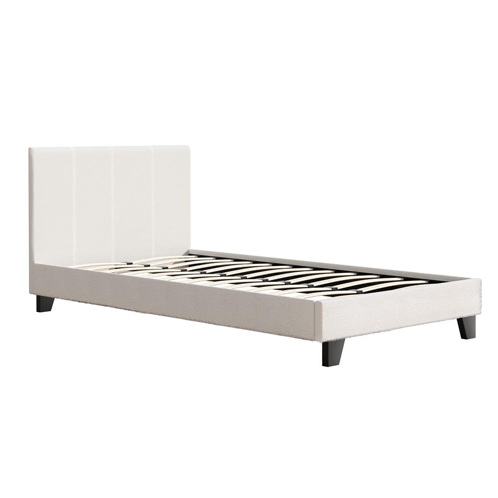 Artiss Bed Frame King Single Size Boucle NEO - SILBERSHELL