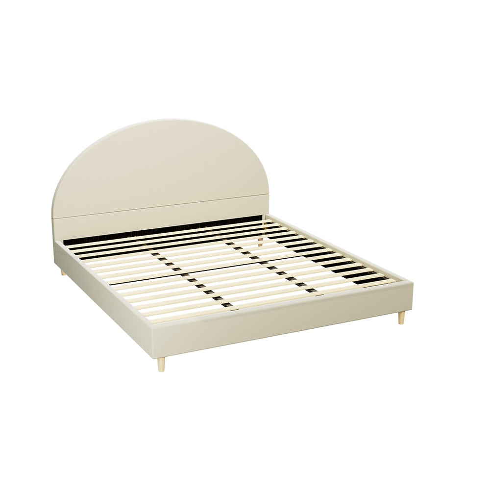 Artiss Bed Frame King Size Velvet Cream ELLA - SILBERSHELL