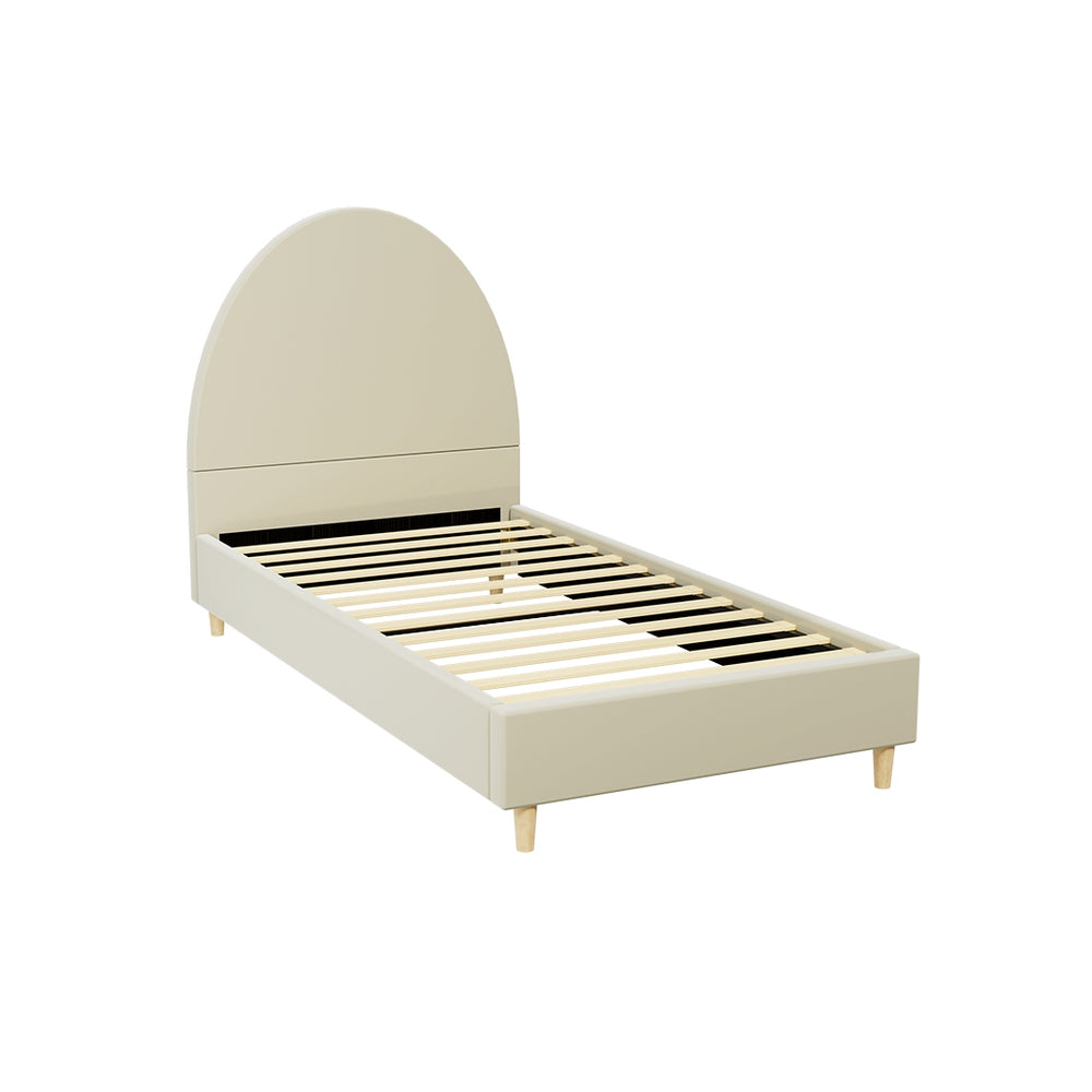 Artiss Bed Frame Single Size Velvet Cream ELLA - SILBERSHELL