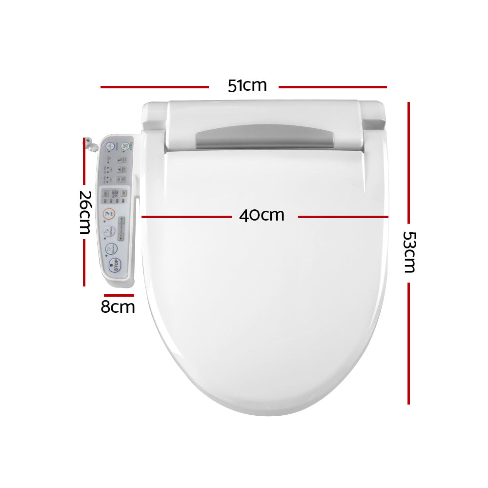 Cefito Electric Bidet Toilet Seat Cover Auto Smart Water Wash Dry Panel Control - SILBERSHELL