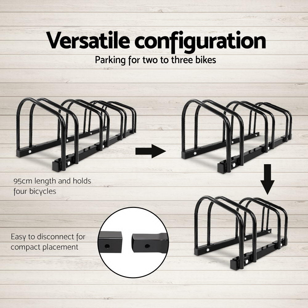 Weisshorn 4 Bike Stand Floor Bicycle Storage Black - SILBERSHELL