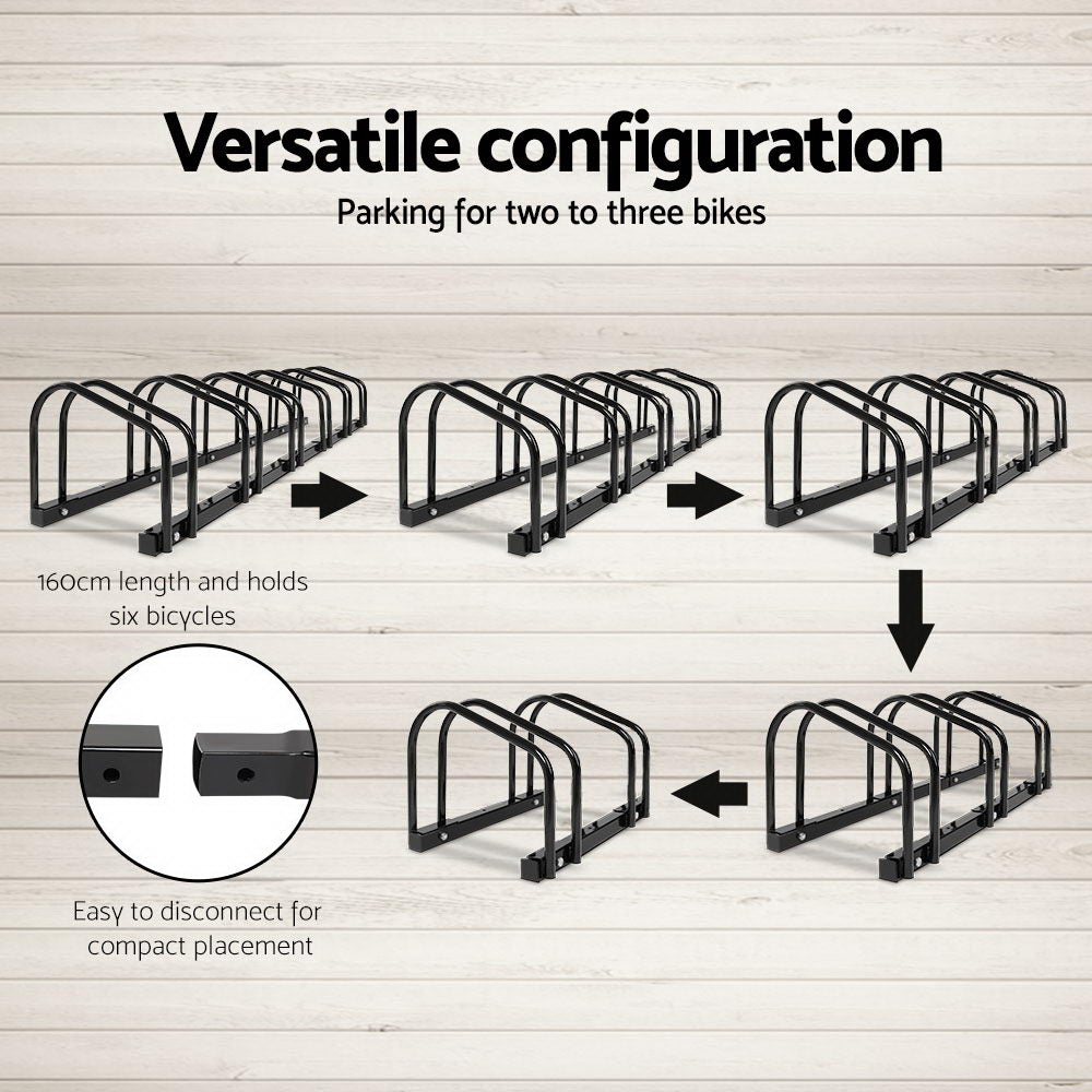 Weisshorn 6 Bike Stand Floor Bicycle Storage Black - SILBERSHELL