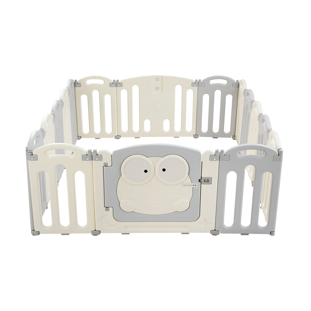 Keezi Baby Playpen 16 Panels Foldable Toddler Fence Safety Play Activity Centre - SILBERSHELL