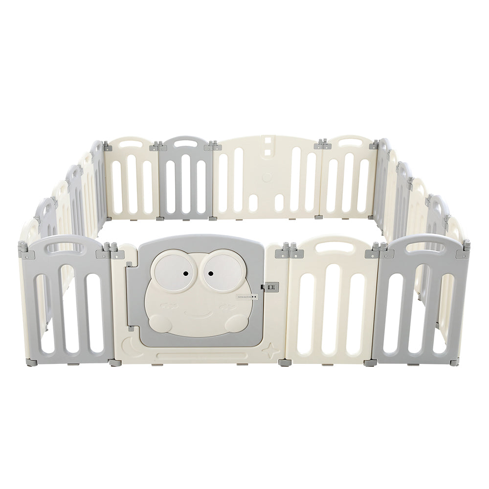 Keezi Baby Playpen 20 Panels Foldable Toddler Fence Safety Play Activity Centre - SILBERSHELL