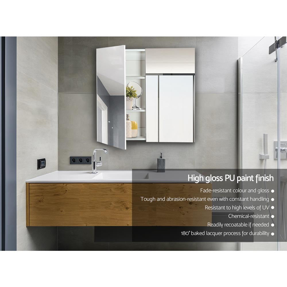 Cefito Bathroom Mirror Cabinet 750x720mm White - SILBERSHELL